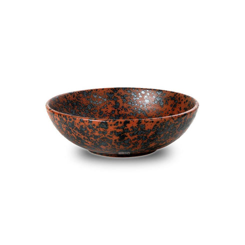 Ceramic Portion Bowl Shallow Copper Antique